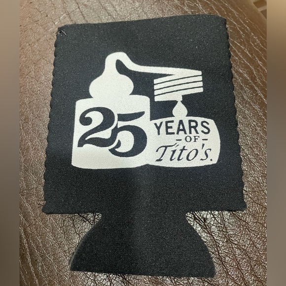 Tito’s Vodka, Beer Can Koozie, 25 Years, Black and White, Set of 6, NWOT - Picture 3 of 3
